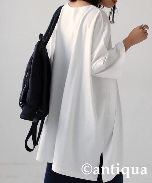 antiqua（アンティカ）の「綿100%SUPER BIG Tシャツ（Tシャツ/カットソー・レディース・イエロー系その他/ホワイト/ブラック/グレー・FREE）」の8枚目の写真