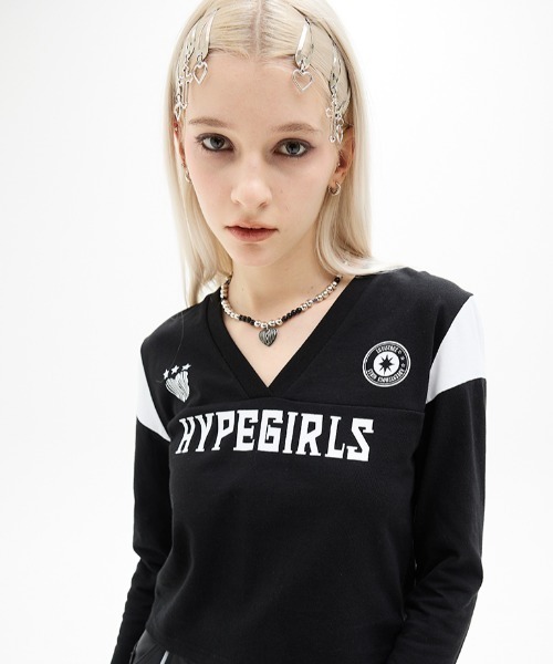 LUVISTRUE(ラヴイズトゥルー)の「A'GEM/9 × .kom 『LUV IS TRUE/ラブ イズ トゥルー』DN PRINT SOCCER TEE /プリント ティーシャツ(Tシャツ/カットソー・レディース・ブラック/ホワイト・FREE)」の2枚目の写真