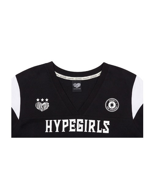 LUVISTRUE(ラヴイズトゥルー)の「A'GEM/9 × .kom 『LUV IS TRUE/ラブ イズ トゥルー』DN PRINT SOCCER TEE /プリント ティーシャツ(Tシャツ/カットソー・レディース・ブラック/ホワイト・FREE)」の6枚目の写真