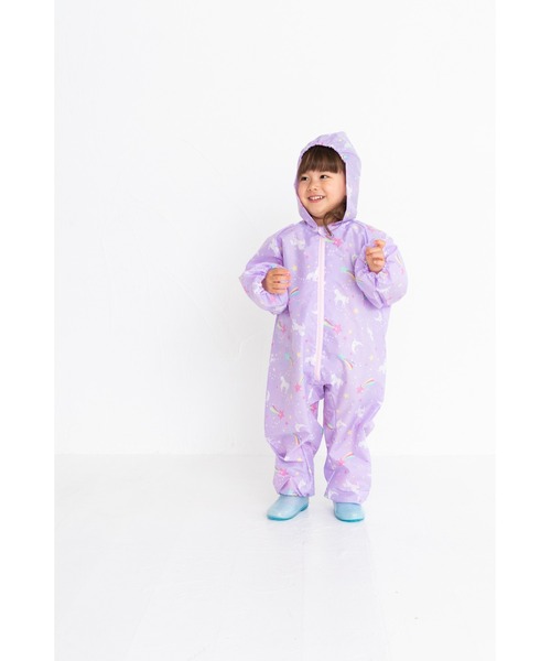 FABHUG （ファブハグ）の「MILKY UNICORN　ロンパースレインコート＃ユニコーン柄（レインコート/ポンチョ・キッズ・ネイビー/パープル・90cm/100cm）」の10枚目の写真