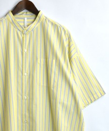 おしゃれスタ | ブロード バンドカラービッグ半袖シャツ【IR】 レディース メンズ(シャツ/ブラウス)
