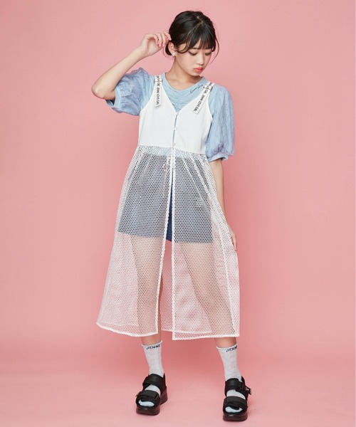JENNI(ジェニィ)の「チェックシースルークルーソックス(ソックス/靴下・キッズ・オフホワイト/ブラック/サックスブルー・22-24cm/19-21cm)」の8枚目の写真