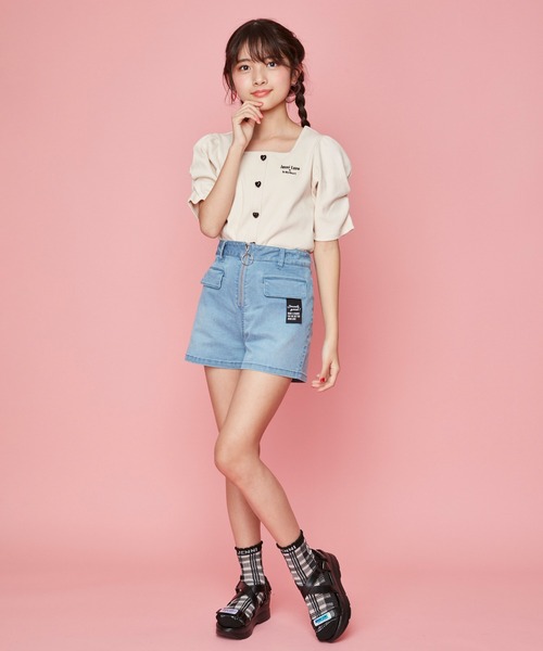JENNI(ジェニィ)の「チェックシースルークルーソックス(ソックス/靴下・キッズ・オフホワイト/ブラック/サックスブルー・22-24cm/19-21cm)」の9枚目の写真