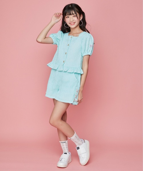 JENNI(ジェニィ)の「チェックシースルークルーソックス(ソックス/靴下・キッズ・オフホワイト/ブラック/サックスブルー・22-24cm/19-21cm)」の4枚目の写真