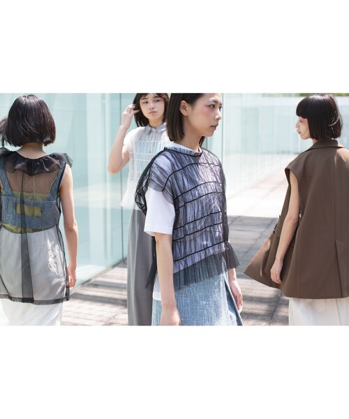 Ray BEAMS（レイビームス）の「Ray BEAMS / ビスチェ レイヤード プルオーバー（シャツ/ブラウス・レディース・ブラック/ホワイト・1/0）」の8枚目の写真