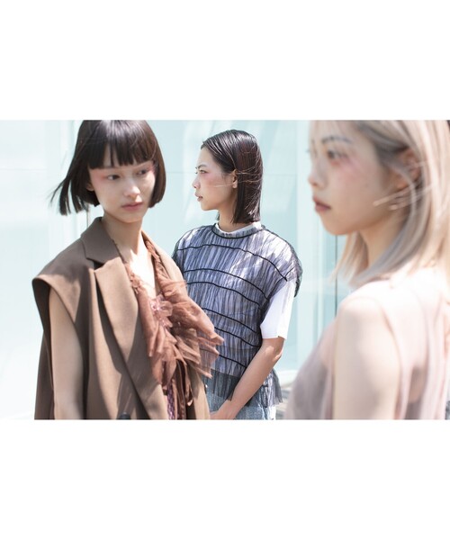 Ray BEAMS（レイビームス）の「Ray BEAMS / ビスチェ レイヤード プルオーバー（シャツ/ブラウス・レディース・ブラック/ホワイト・1/0）」の4枚目の写真