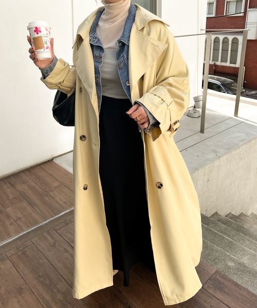Lamoa(ラモア)の「Lamoa/オーバーサイズ トレンチコート(トレンチコート・レディース・クリーム/ベージュ系その他/ベージュ・MEDIUM)」の13枚目の写真