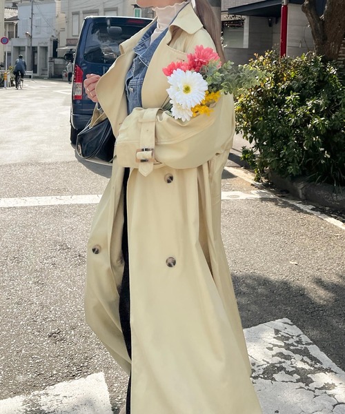 Lamoa(ラモア)の「Lamoa/オーバーサイズ トレンチコート(トレンチコート・レディース・クリーム/ベージュ系その他/ベージュ・MEDIUM)」の21枚目の写真