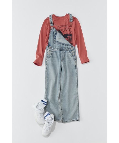 GAP（ギャップ）の「ウォッシュウェル デニムオーバーオール (キッズ)（サロペット/オーバーオール・キッズ・ライトインディゴブルー・130cm/140cm/110cm/160cm/150cm/120cm）」の6枚目の写真
