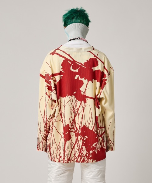 【美品】ノントーキョー　NON TOKYO プリントリブカーディガン　サイズ2 NON TOKYO/ノントーキョー/プリントリブカーディガン