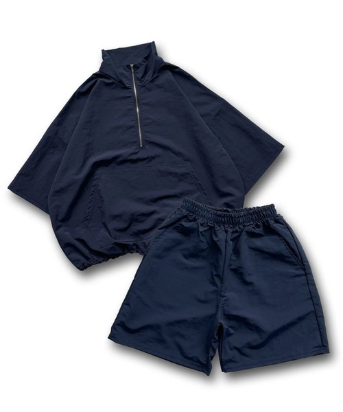wee9s(ウィークス)の「【2点SET】half zip nylon set up / ハーフジップナイロンセットアップ(セットアップ・レディース・ピンク/ブラック/ネイビー/ライトイエロー・FREE)」の7枚目の写真