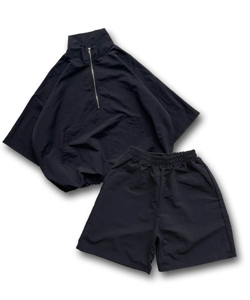 wee9s(ウィークス)の「【2点SET】half zip nylon set up / ハーフジップナイロンセットアップ(セットアップ・レディース・ピンク/ブラック/ネイビー/ライトイエロー・FREE)」の6枚目の写真
