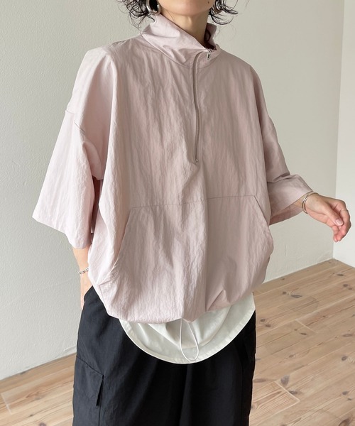 wee9s(ウィークス)の「【2点SET】half zip nylon set up / ハーフジップナイロンセットアップ(セットアップ・レディース・ピンク/ブラック・FREE)」の11枚目の写真