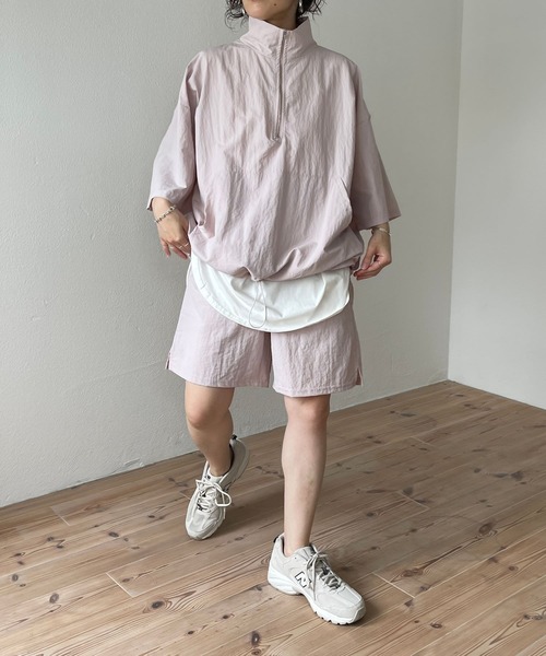 wee9s(ウィークス)の「【2点SET】half zip nylon set up / ハーフジップナイロンセットアップ(セットアップ・レディース・ピンク/ブラック・FREE)」の19枚目の写真