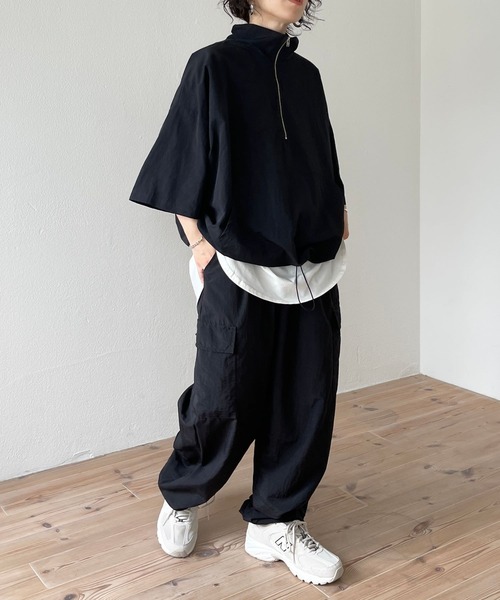 wee9s（ウィークス）の「【2点SET】half zip nylon set up
