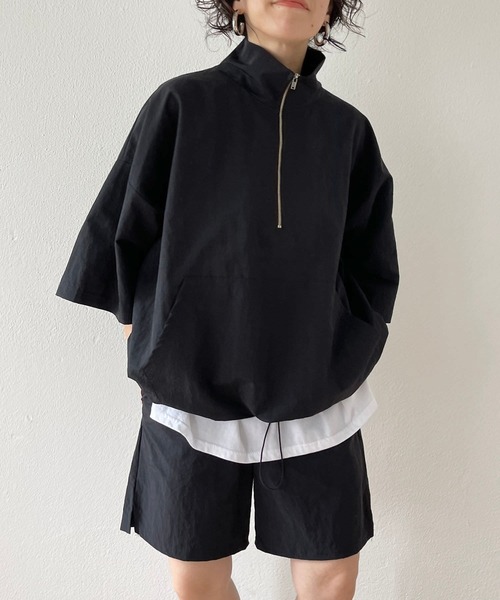 wee9s(ウィークス)の「【2点SET】half zip nylon set up / ハーフジップナイロンセットアップ(セットアップ・レディース・ピンク/ブラック・FREE)」の13枚目の写真