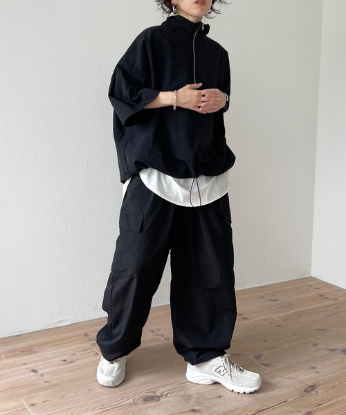 wee9s(ウィークス)の「【2点SET】half zip nylon set up / ハーフジップナイロンセットアップ(セットアップ・レディース・ピンク/ブラック・FREE)」の16枚目の写真