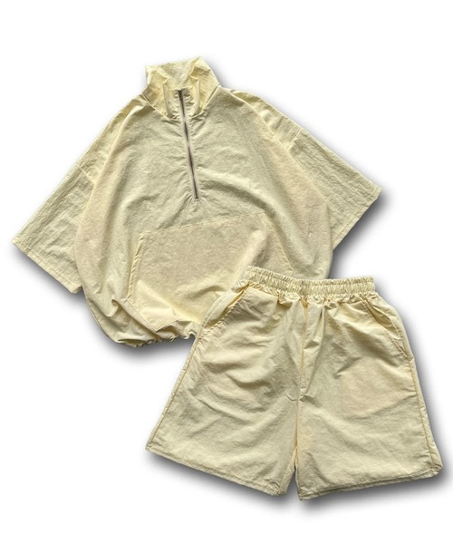 wee9s(ウィークス)の「【2点SET】half zip nylon set up / ハーフジップナイロンセットアップ(セットアップ・レディース・ピンク/ブラック/ネイビー/ライトイエロー・FREE)」の8枚目の写真
