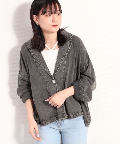 cepo（セポ）の「パウダー加工サマージャケット（その他アウター・レディース・カーキ/ブラック・M）」の16枚目の写真