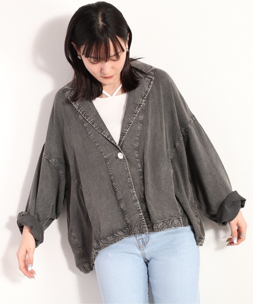 cepo（セポ）の「パウダー加工サマージャケット（その他アウター・レディース・カーキ/ブラック・M）」の12枚目の写真