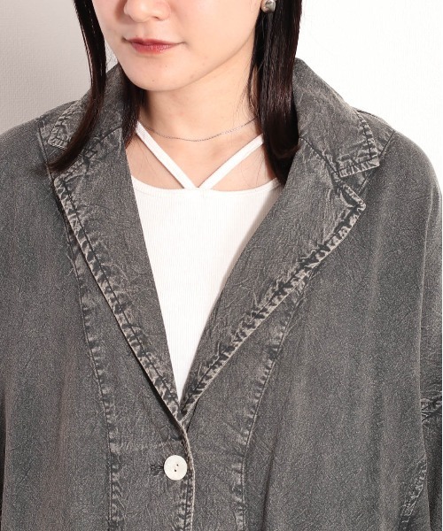 cepo（セポ）の「パウダー加工サマージャケット（その他アウター・レディース・カーキ/ブラック・M）」の6枚目の写真