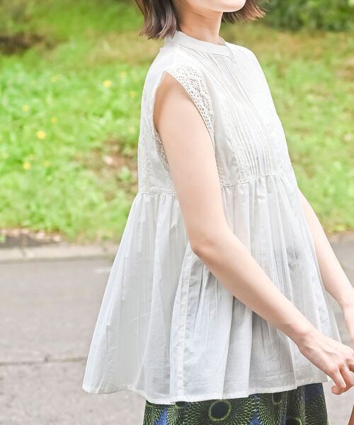 rps（アールピーエス）の「レースピンタックフレンチスリーブブラウス（シャツ/ブラウス・レディース・ブラック/オフホワイト/マスタード/ピンク・フリー）」の18枚目の写真