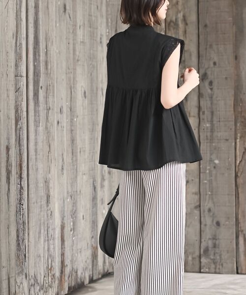 rps（アールピーエス）の「レースピンタックフレンチスリーブブラウス（シャツ/ブラウス・レディース・ブラック/オフホワイト/マスタード/ピンク・フリー）」の19枚目の写真