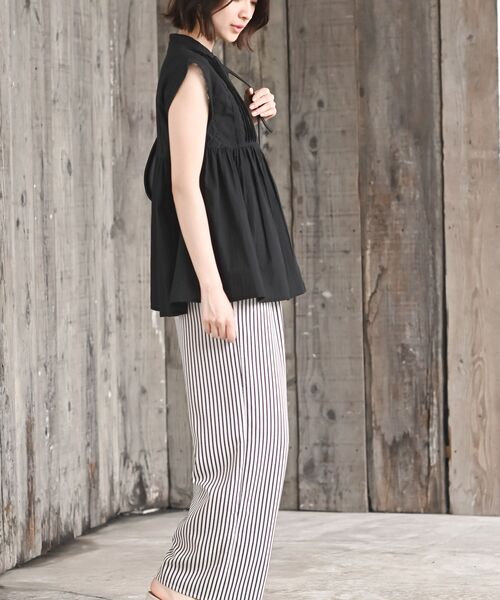 rps（アールピーエス）の「レースピンタックフレンチスリーブブラウス（シャツ/ブラウス・レディース・ブラック/オフホワイト/マスタード/ピンク・フリー）」の6枚目の写真