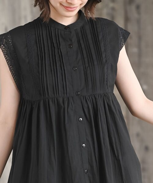 rps（アールピーエス）の「レースピンタックフレンチスリーブブラウス（シャツ/ブラウス・レディース・ブラック/オフホワイト/マスタード/ピンク・フリー）」の15枚目の写真