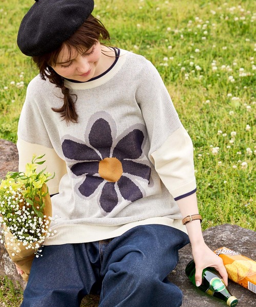 MONO-MART LADY'S（モノマートレディース）の「フラワージャガード半袖