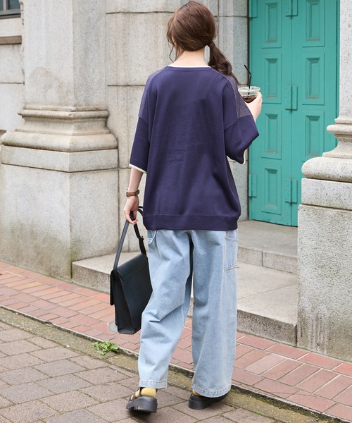 MONO-MART LADY'S（モノマートレディース）の「フラワージャガード半袖ニットプルオーバー（ニット/セーター・レディース・アイボリー/グリーン/オレンジ/ネイビー・FREE）」の16枚目の写真