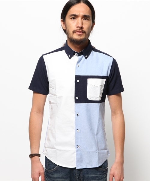 WEGO（ウィゴー）の「WEGO/クレイジーパターンシャツ（シャツ/ブラウス・メンズ・ホワイト/ネイビー・MEDIUM/LARGE）」の5枚目の写真