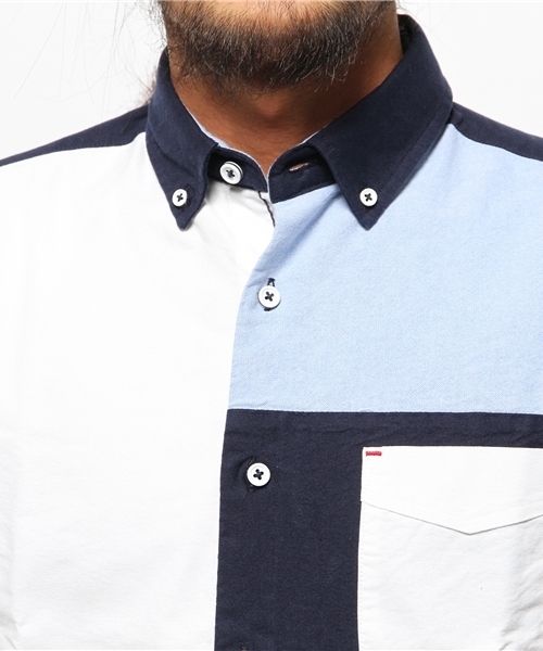 WEGO（ウィゴー）の「WEGO/クレイジーパターンシャツ（シャツ/ブラウス・メンズ・ホワイト/ネイビー・MEDIUM/LARGE）」の8枚目の写真