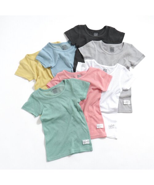 BREEZE（ブリーズ）の「半袖メッシュ肌着（インナーウェア/肌着・キッズ・ミント/オフホワイト/イエロー/サックスブルー/チャコール/グレー/ピンク・100/140/120）」の18枚目の写真