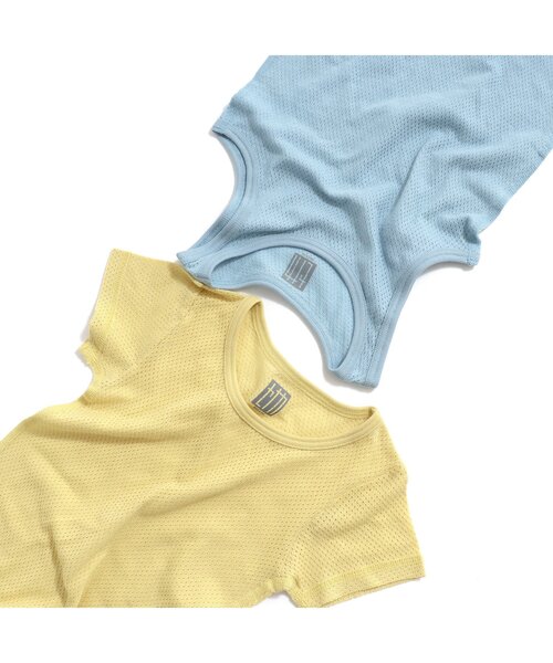 BREEZE（ブリーズ）の「半袖メッシュ肌着（インナーウェア/肌着・キッズ・ミント/オフホワイト/イエロー/サックスブルー/チャコール/グレー/ピンク・100/140/120）」の8枚目の写真