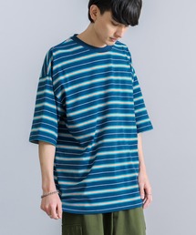 オーバーサイズ マルチボーダー半袖Tee