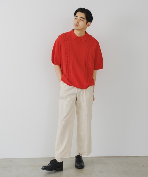 WHIMSIC(ウィムジック)の「【UNISEX】レトロパターンニットポロシャツ(ポロシャツ・メンズ・ブルー/ネイビー/オレンジ・FREE)」の17枚目の写真