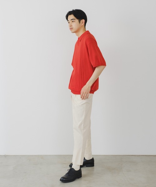 WHIMSIC(ウィムジック)の「【UNISEX】レトロパターンニットポロシャツ(ポロシャツ・メンズ・ブルー/ネイビー/オレンジ・FREE)」の18枚目の写真