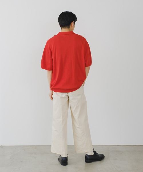 WHIMSIC(ウィムジック)の「【UNISEX】レトロパターンニットポロシャツ(ポロシャツ・メンズ・ブルー/ネイビー/オレンジ・FREE)」の19枚目の写真