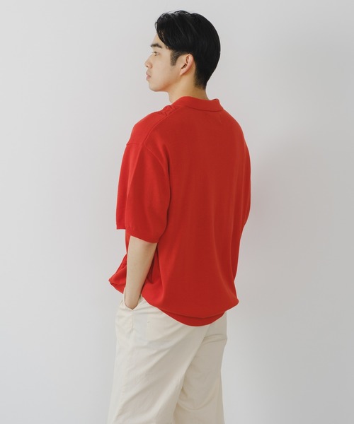 WHIMSIC(ウィムジック)の「【UNISEX】レトロパターンニットポロシャツ(ポロシャツ・メンズ・ブルー/ネイビー/オレンジ・FREE)」の22枚目の写真