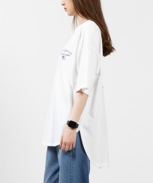 Mac-House(マックハウス)の「UNDERWRAPS アンダーラップス ラウンドヘムビッグシルエットTシャツ(Tシャツ/カットソー・レディース・ホワイト/グレイッシュベージュ/ブラック・フリー)」の11枚目の写真