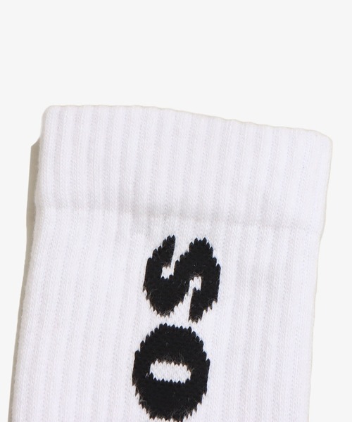 atmos（アトモス）の「atmos JACQUARD LOGO SOCKS 2（ソックス/靴下・メンズ・グレー/ブラック/ホワイト×ブルー・26-28cm）」の4枚目の写真