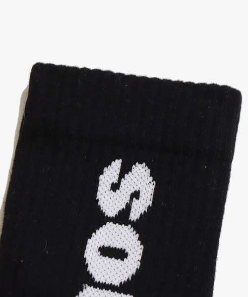 atmos（アトモス）の「atmos JACQUARD LOGO SOCKS 2（ソックス/靴下・メンズ・グレー/ブラック/ホワイト×ブルー・26-28cm）」の6枚目の写真