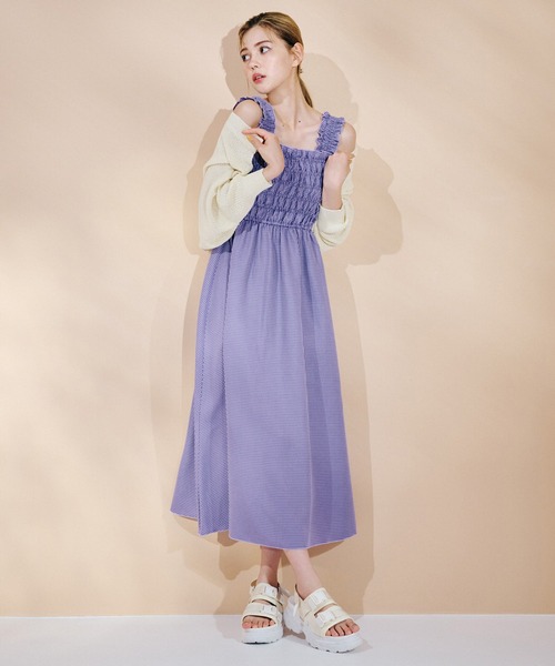 REDYAZEL（レディアゼル）の「サイドカットアウトサマーキャミドレス（ワンピース・レディース・ブラック/パープル/グリーン・SMALL/MEDIUM）」の6枚目の写真