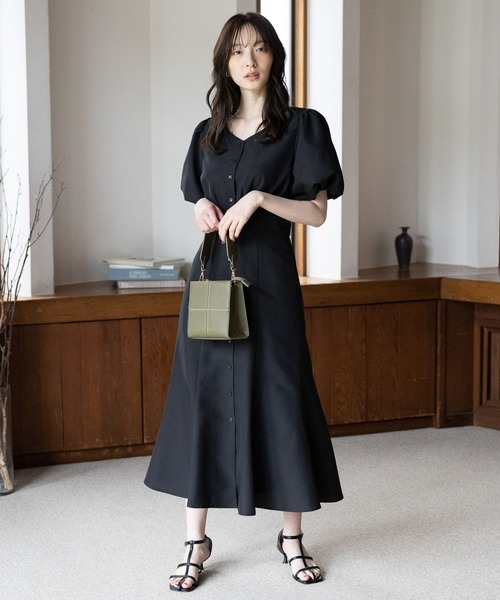Andemiu(アンデミュウ)の「ウエストキリカエバルーンワンピース964350(ワンピース・レディース・ブラック/オレンジ/モカ/グレー・FREE)」の20枚目の写真