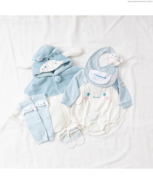 sanrio（サンリオ）の「ポムポムプリン/シナモロールコラボボアマント（おくるみ・キッズ・イエロー/オフホワイト・80/100）」の7枚目の写真