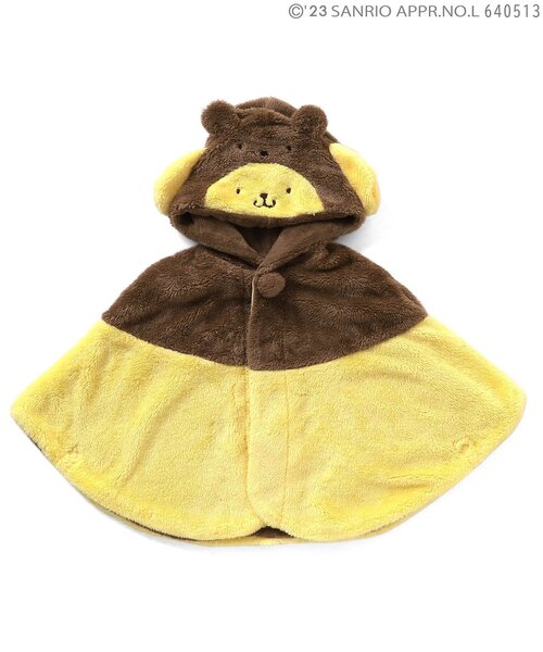 sanrio（サンリオ）の「ポムポムプリン/シナモロールコラボボアマント（おくるみ・キッズ・イエロー/オフホワイト・80/100）」の14枚目の写真