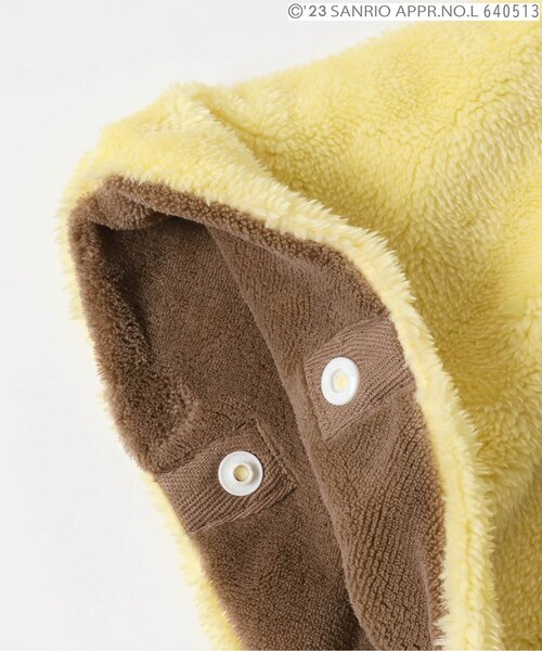 sanrio（サンリオ）の「ポムポムプリン/シナモロールコラボボアマント（おくるみ・キッズ・イエロー/オフホワイト・80/100）」の16枚目の写真