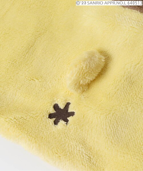 sanrio（サンリオ）の「ポムポムプリン/シナモロールコラボボアマント（おくるみ・キッズ・イエロー/オフホワイト・80/100）」の8枚目の写真