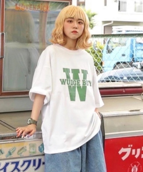 WudgeBoy(ワッジボーイ)の「W WUDGE BOY T-shirt(Tシャツ/カットソー・レディース・ホワイト/オレンジ/グレー・MEDIUM/LARGE)」の2枚目の写真